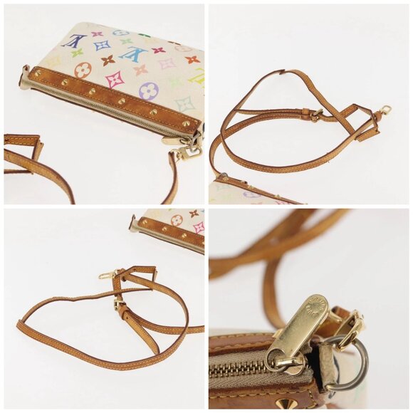 LOUIS VUITTON Multicolor Pochette Accessoires Pouch White M92649 LV Auth 144020 - Picture 16 of 16